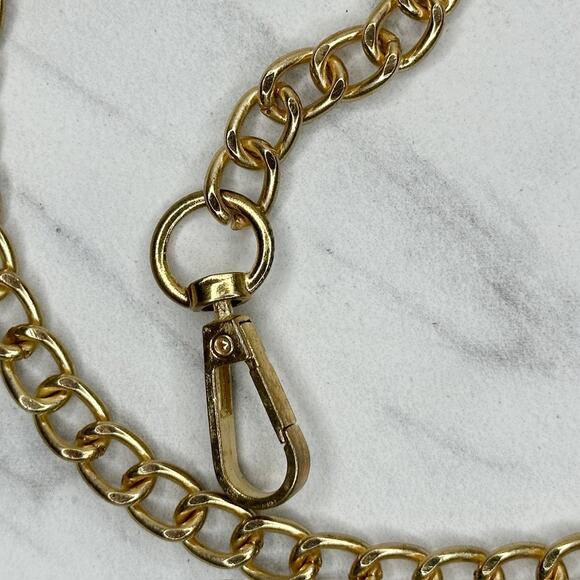 Gold Tone Chain Link Crossbody Purse Handbag Replacement Strap 50" โจ - Picture 14 of 14